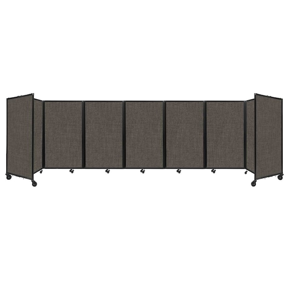 Room Divider 360 Folding Portable Partition 19'6" x 5' Mocha Fabric